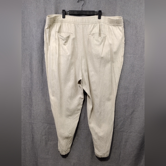 NWOT Old Navy Linen Blend Pants Womens 3X Tan Boho Retro 90s Y2K Minimalist - Picture 5 of 8
